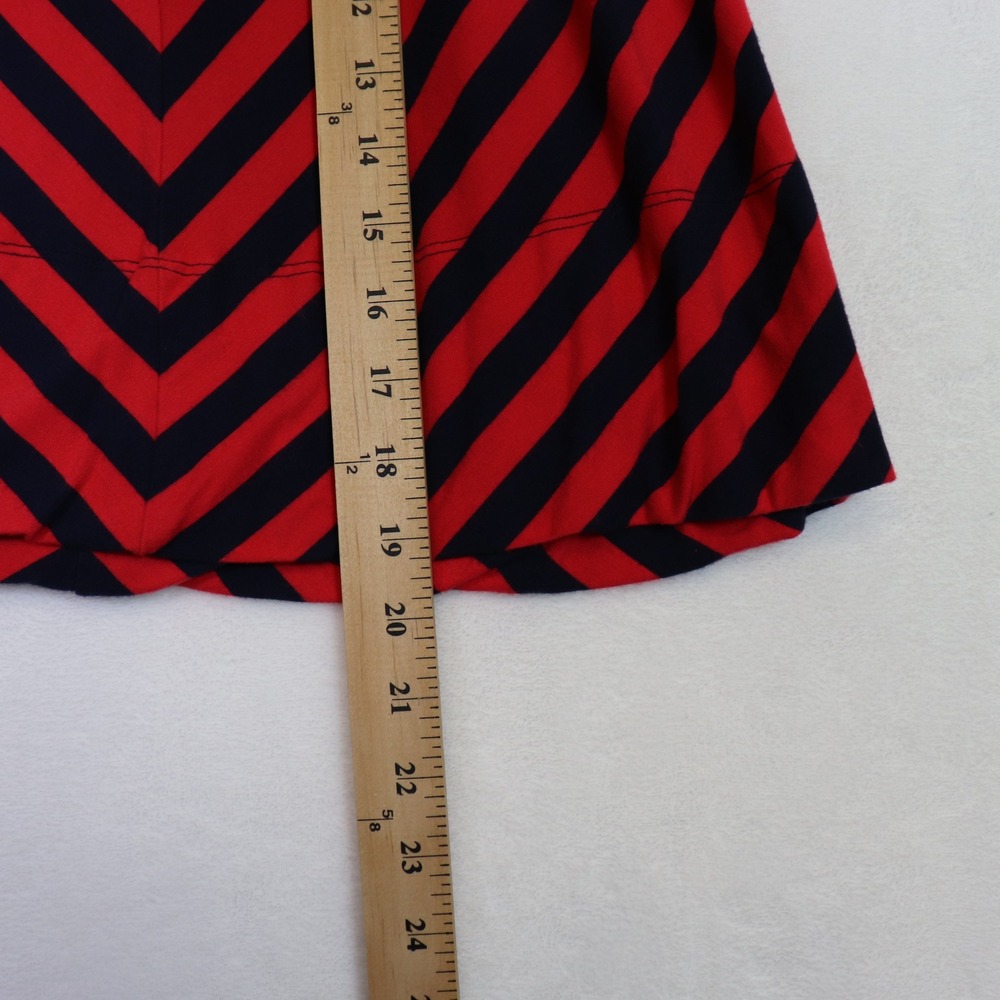 MERONA Red Navy Striped A Line Knee Length Skirt Size L - Picture 5 of 5